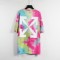 Wholesale OW21 spring and summer new OFF WIALRD colorful rainbow rendering splash ink white arrow short-sleeved T-shirt cotton